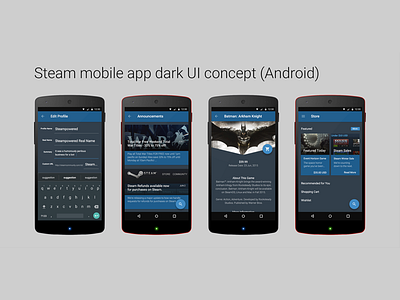 Steam redesign concept for Android