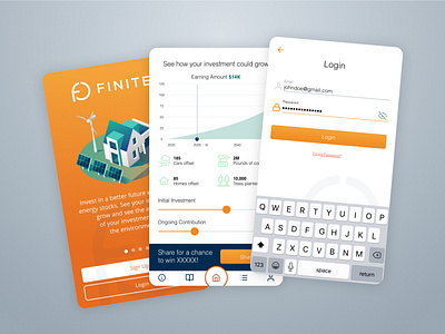 Finite | Green Energy Investment App app design mobile app mobile ui ui ux