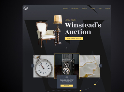 Winstead's Auction Website homepage landing page web design website