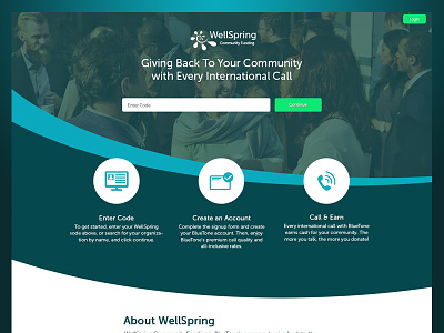 WellSpring Landing Page charity community landing page web design web page website