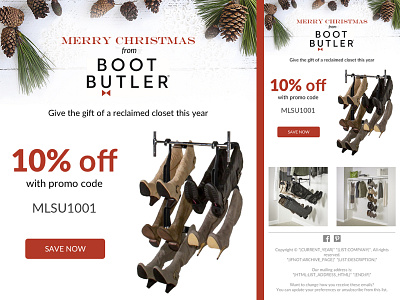 Boot Butler Christmas Promotion Email email email blast