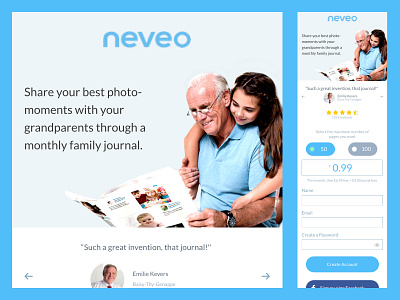 Neveo Mobile Landing Page