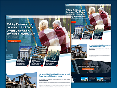 Homepage for insurance claims consulting company design landing page sketch web design website