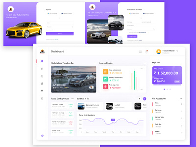 Dashboard for Car Showroom Employers animation branding graphic design ui