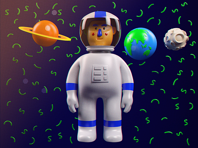 Astronauta astronaut cinema 4d illustrator photoshop