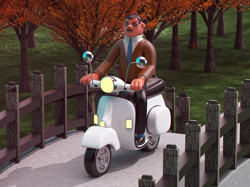 Vespa graphicdesign render 3d vespa characterdesign illustration