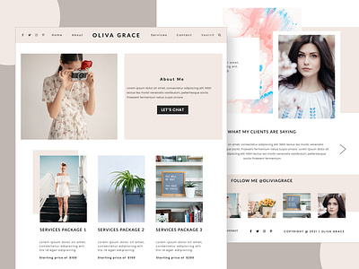 Photographer Portfolio Landing page.