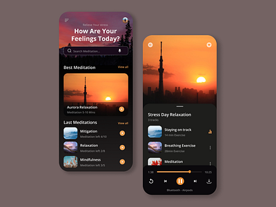 Meditation App - UI Design Concept app design design design concept product design ui ui design ux