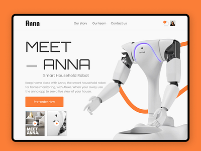 Anna - Household Robot for Home Monitoring branding design design concept product design ui ui design ux web design website