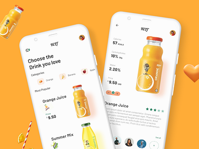 Juice Ordering Mobile App Design app design branding design design concept product design ui ui design ux