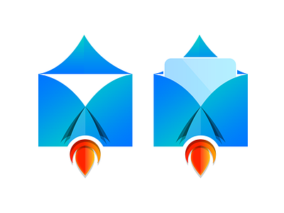 Rocket Mail abstract style icon logo mail rocket