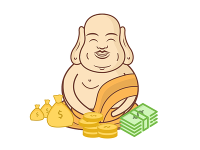 Laughing Buddha icon illustration money