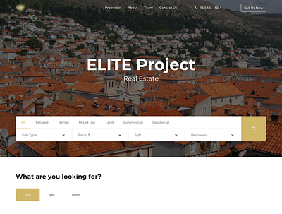 Real Estate Main Page estate search real estate ui