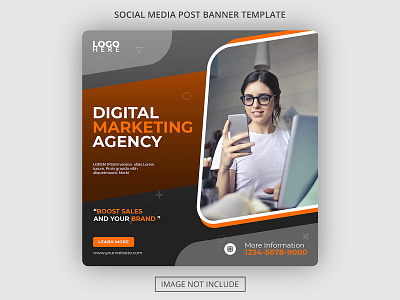 Marketing Agency Banner Template Social media Post ads agency banner branding design digital expert facebook instagram marketing media promotion social square template