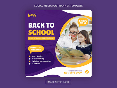 back to school admission education fee facilities and activities academy admission ads banner branding design education media promotion school social