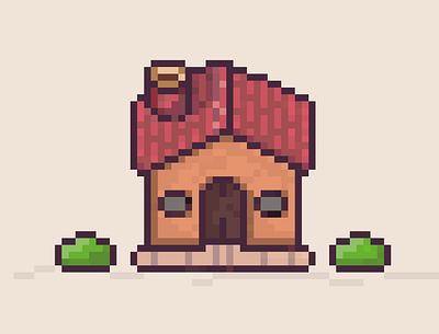 The tiny pixel hut 8bit art illustration minimal illutration pixel art pixel illustration