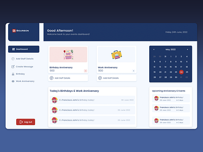 Automated Event Management System automation calendar dashboard ui