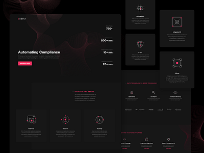 Compliance Automation Concept Landing Page automation cards ui compliance dark dark and light mode design icons icons design illustration landing light minimal scanning ui ux vector web