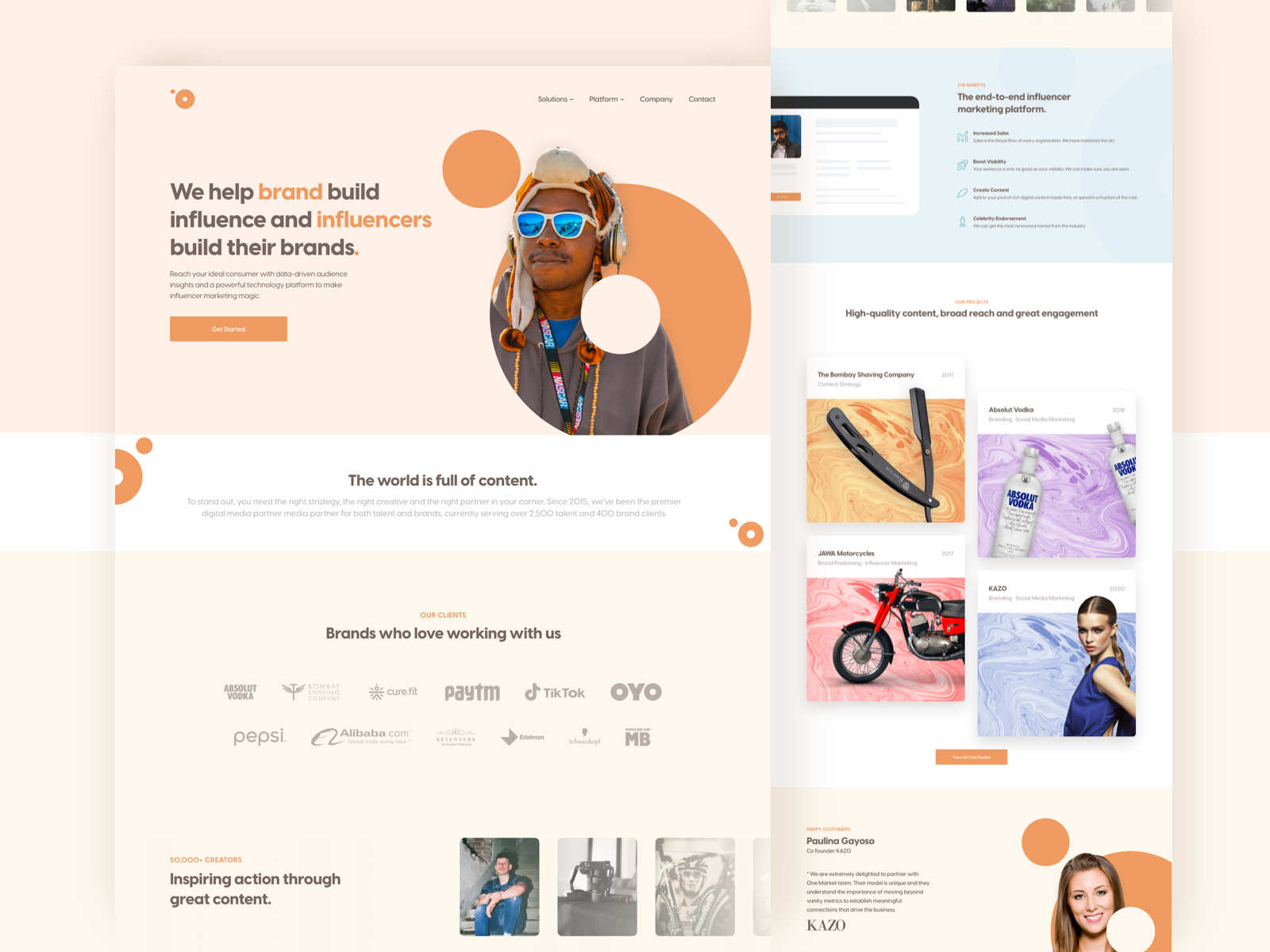 Influencer Marketing- Website Concept by Jatin Sharma on Dribbble