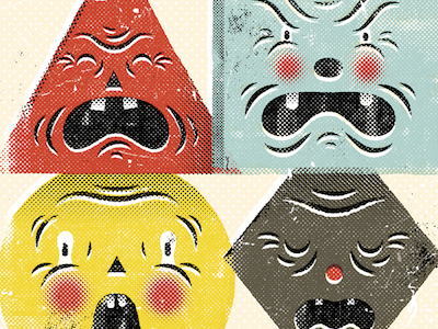 Some Heads album art angry faces heads illustration sad