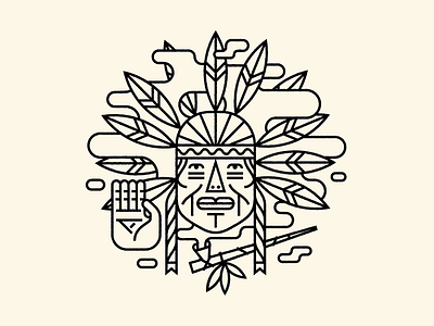 da chief chief graphic headdress illustration smoke