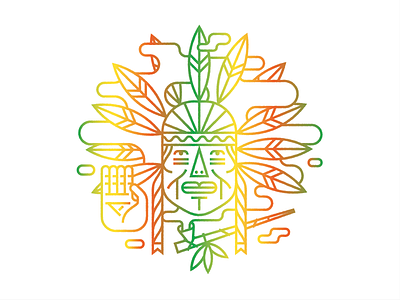 chief alt chief graphic headdress illustration smoke