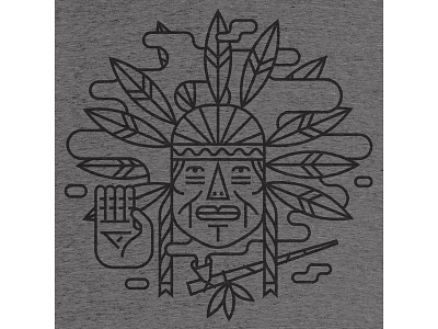 Chief Shirt feathers illustration native american peace pipe shirt smoke