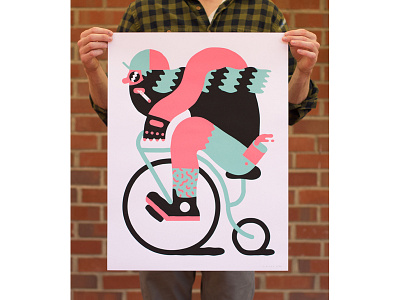 Artcrank Print Available for Purchase bicycle bike cigarette illustration poster screenprint