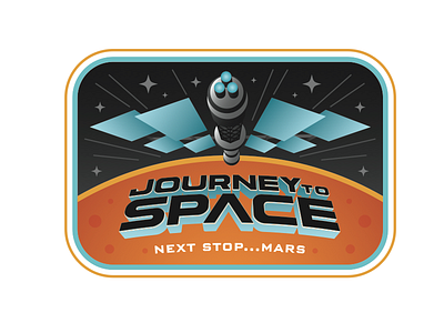 Journey to Space badge design illustration logo