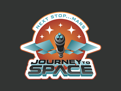 Journey to Space badge design illustration logo