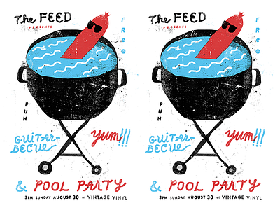 Pool Party! gig poster illustration poster