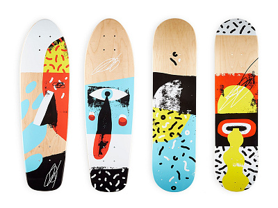 Rout Supply Co. color graphic illustration line pattern shape skateboard