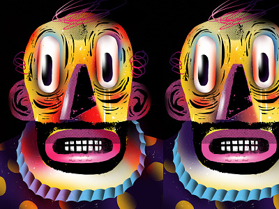 Clownin' Around character clown color digital gradient illustration portrait