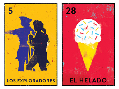 Loteria Cards card color design ice cream illustration lewis and clark lotería texture