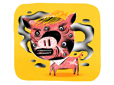 Donald Trump: Pig color illustration pig texture trump