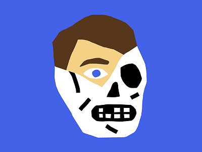 Dead Inside color digital illustration skull
