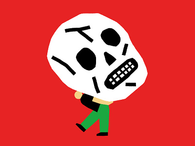 Burden color digital illustration skull