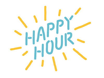 Happy Hour design digital illustration type typography