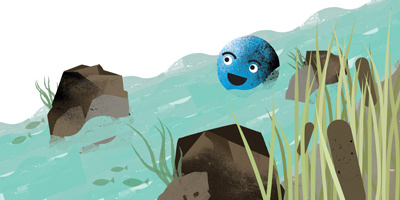 Drew Drop #3 childrens book dew illustration kids nature river rock water