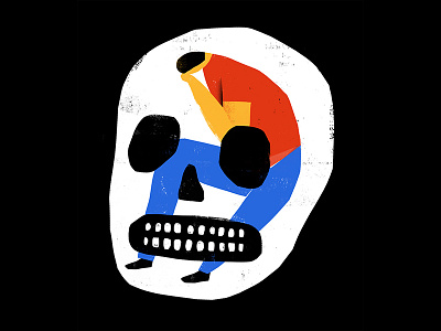I'm In Here color illustration skull texture