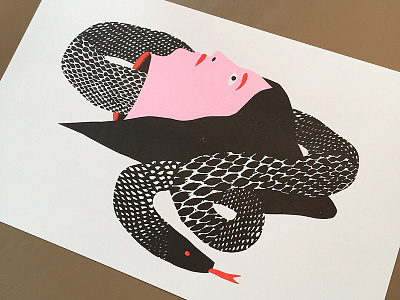 Riso Prints illustration print riso risograph snake