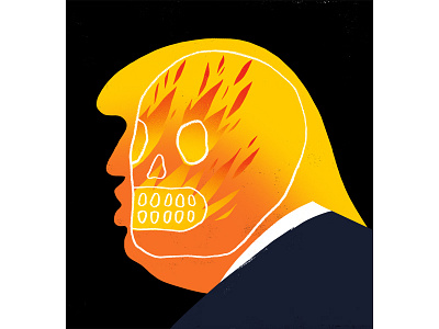 Trump 1 dead illustration skull trump
