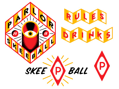 Skee Ball color design illustration texture type typography