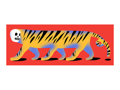 Tiger color dead illustration skull texture tiger