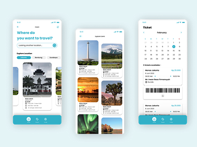 Travel Application app design ui ux