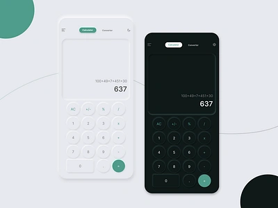 Calculator Neumorphism Design calculator dailyui dailyui004 dark mode design figma graphic design light mode neumorphism ui uiux user interface ux