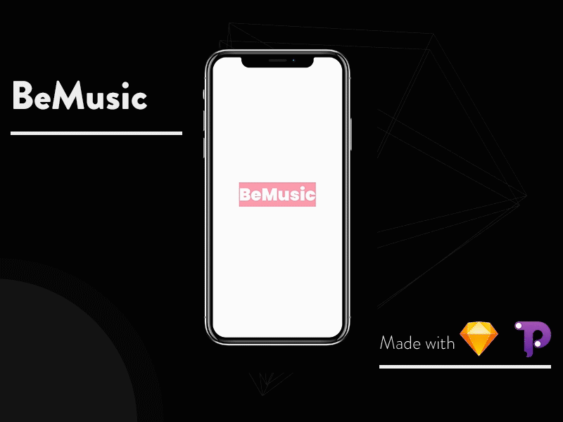 beMusic app music app sketch ui ui animation ux