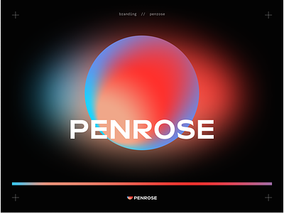Penrose Glow 3d app brand brand design brand identity branding bright colorful gradient landing page logo typography