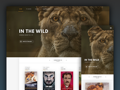 In The Wild concept movies navigation promo responsive ui web