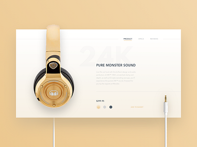 Headphone Card buy cable card checkout ecommerce gold headphones product purchase ui web